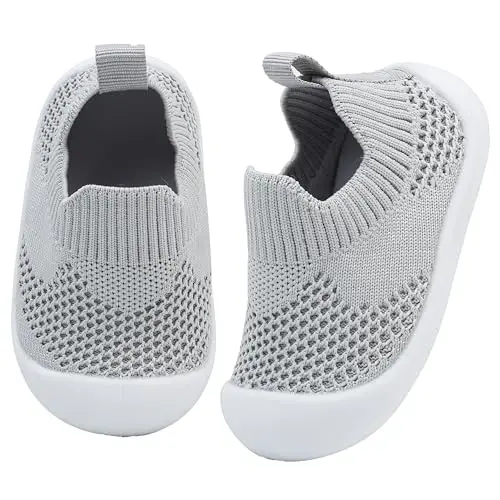 Baby First Walking Shoes Toddler Infant Boys Girls Baby Sneakers Breathable Non-Slip Indoor Floor Baby Sock Slipper with Soft Sole Cotton Mesh - 1