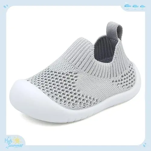 Baby First Walking Shoes Toddler Infant Boys Girls Baby Sneakers Breathable Non-Slip Indoor Floor Baby Sock Slipper with Soft Sole Cotton Mesh - CHAOSLOOK (1)