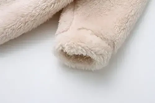 Baby Fluffy Jumpsuit Hooded Fleece Rompers Long Sleeve Zipper Onesie Outwear - 4