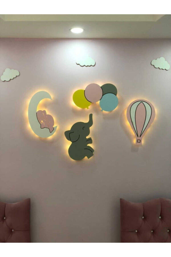 Baby Gift Baby/Kids Room Lighting Wooden Decorative Night Light - 1