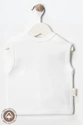 Baby Girl Bear Embroidered Organic Cotton 3-6-9 Months 2-Piece Knitted Baby Vest - Pink-PINK - 6