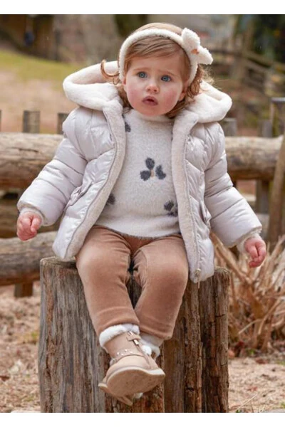 Baby Girl Beige Cardigan Jacquard - MAYORAL