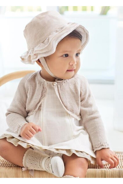 Baby Girl Beige Knit Cardigan 00318-084 - 1