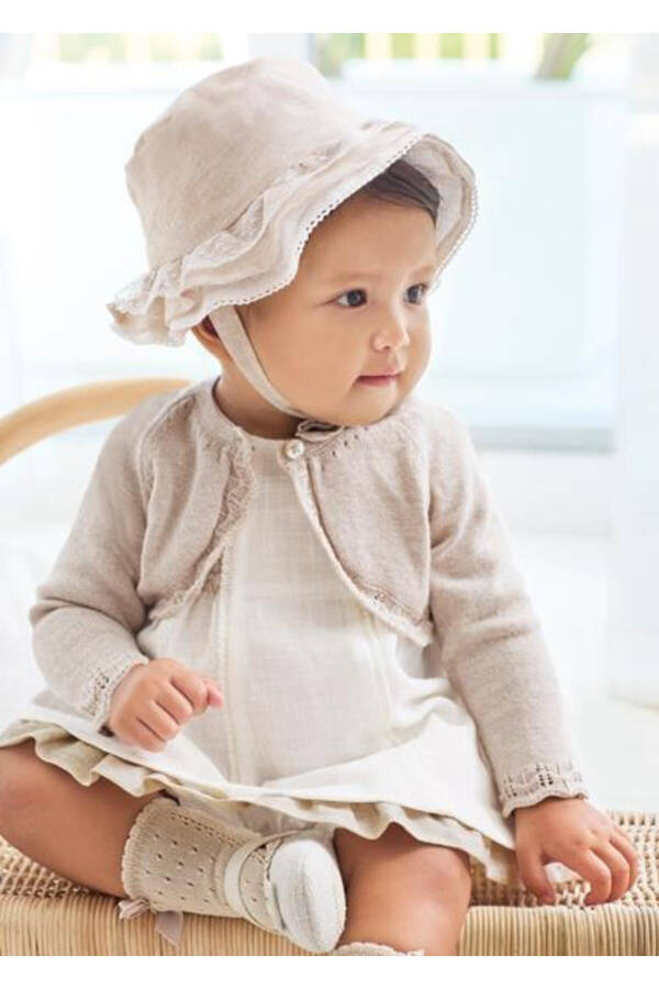 Baby Girl Beige Knit Cardigan 00318-084 - 1