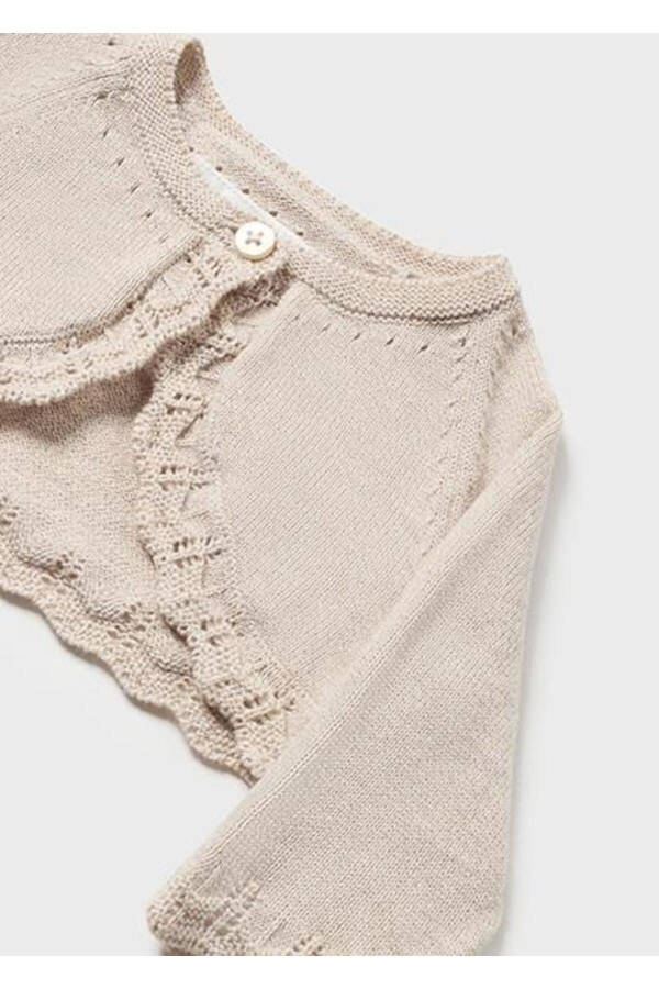 Baby Girl Beige Knit Cardigan 00318-084 - 4