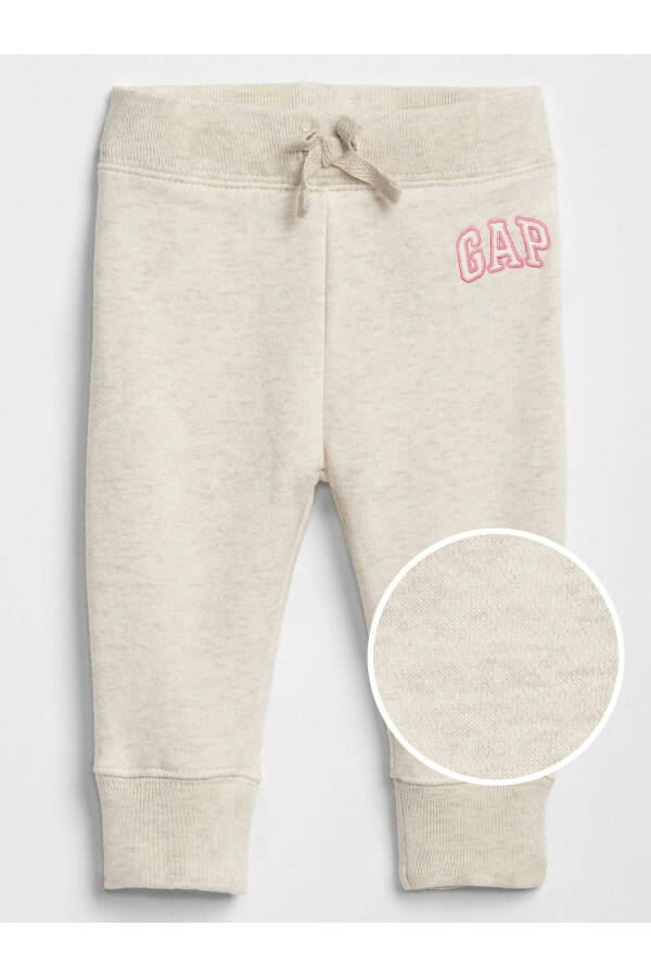 Baby Girl Beige Logo Sweatpants - 2