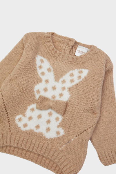 Baby Girl Beige Sweater 23FW0LT7401 - 3