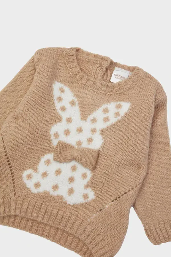 Baby Girl Beige Sweater 23FW0LT7401 - 3