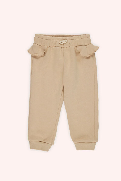 Baby Girl Beige Sweatpants - PANÇO