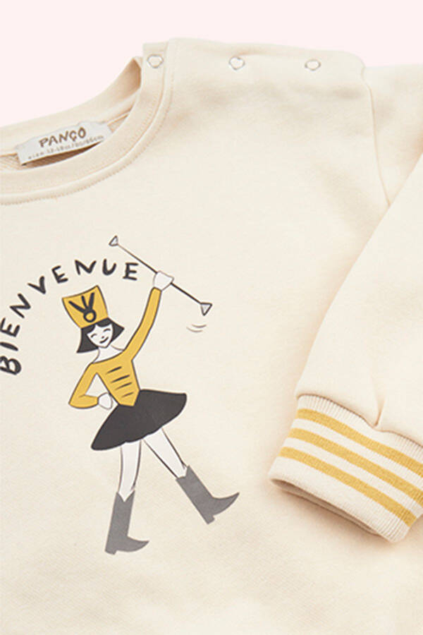 Baby Girl Beige Sweatshirt - 3