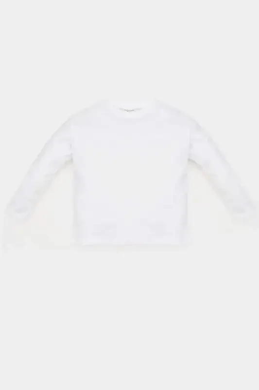 Baby Girl Bicycle Collar Basic Plain Long Sleeve T-Shirt - 1