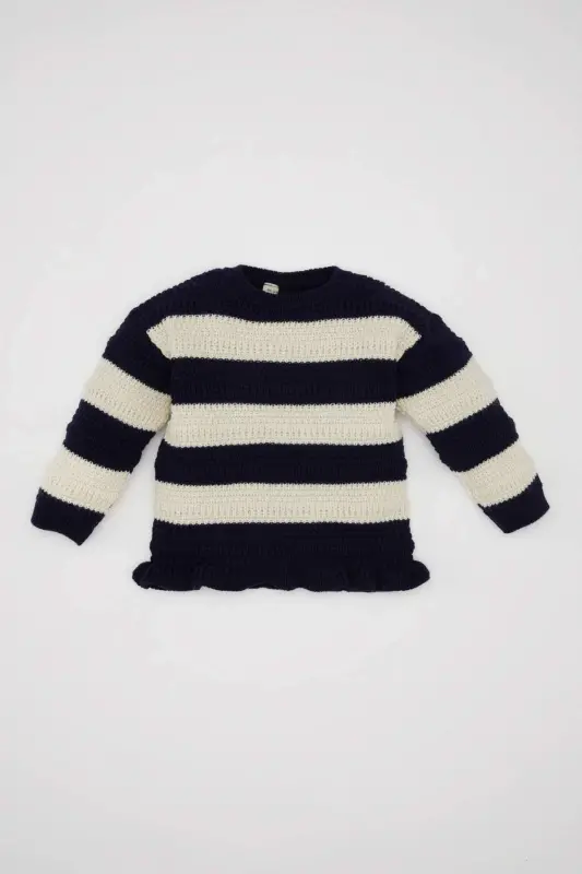 Baby Girl Bicycle Neck Striped Sweater C8088A524AU - DEFACTO