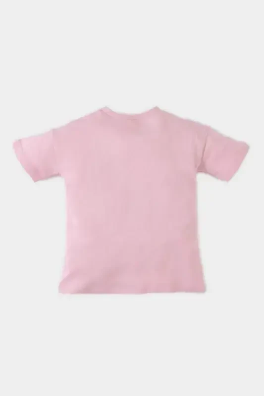 Baby Girl Bicycle Round Neck Ribbon Printed Short Sleeve - 3