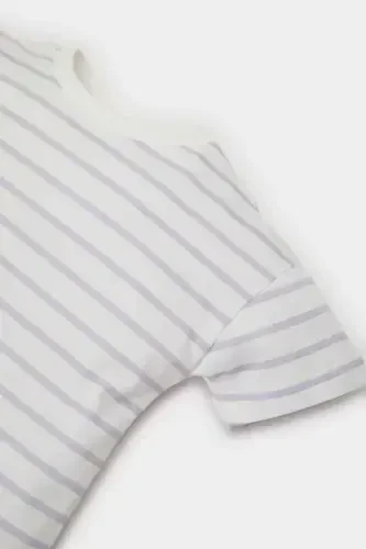 Baby Girl Bike Collar Striped Short Sleeve T-Shirt - DEFACTO (1)