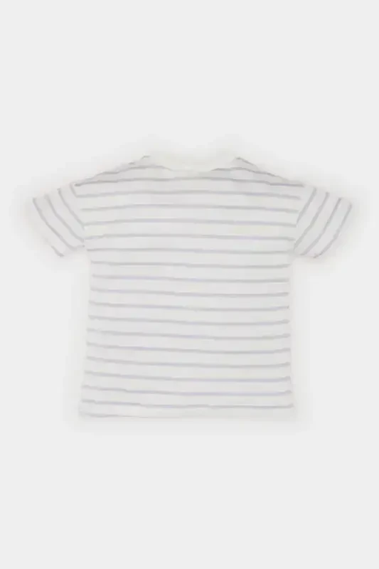 Baby Girl Bike Collar Striped Short Sleeve T-Shirt - 3