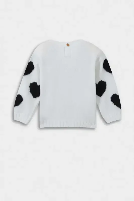 Baby Girl Bike Neck Heart Patterned Sweater C8095a5bg744mc - 4