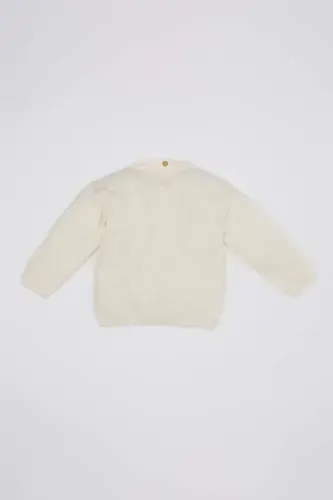 Baby Girl Bike Neck Heart Patterned Sweater C8915a524wn - 3