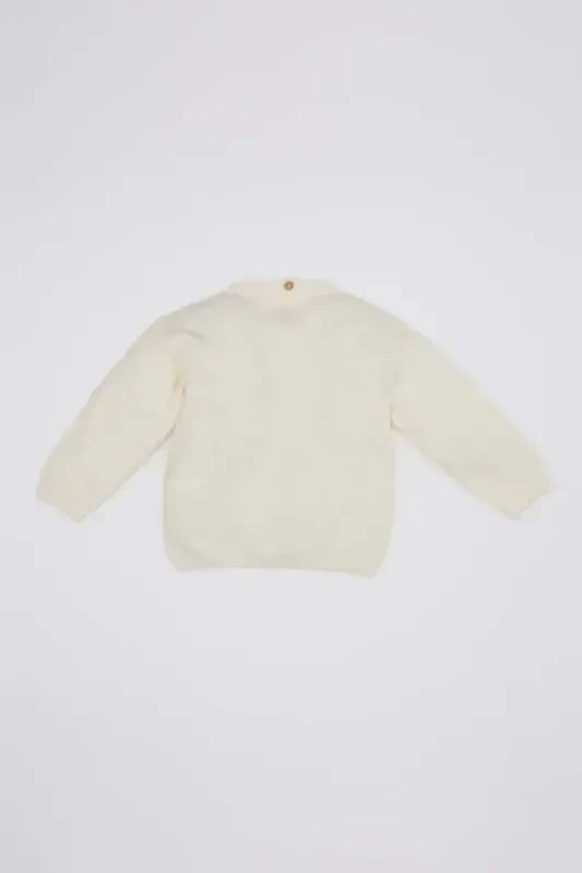 Baby Girl Bike Neck Heart Patterned Sweater C8915a524wn - 3