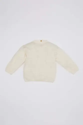 Baby Girl Bike Neck Heart Patterned Sweater C8915a524wn - 3