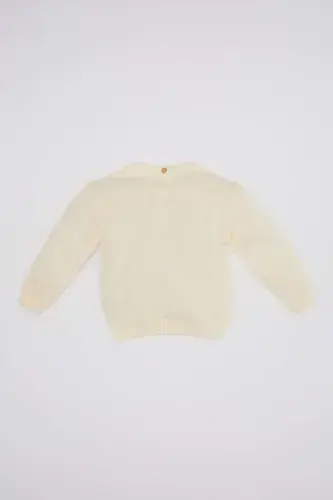 Baby Girl Bike Neck Patterned Sweater C8418A524WN - 5