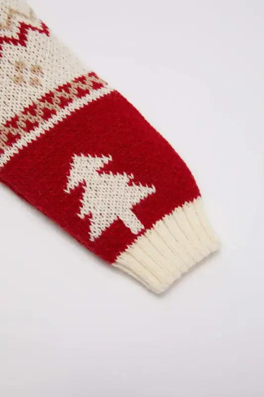 Baby Girl Bike Neck Patterned Sweater C8437a5bg744mc - 4