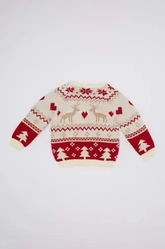 Baby Girl Bike Neck Patterned Sweater C8437a5bg744mc - 5