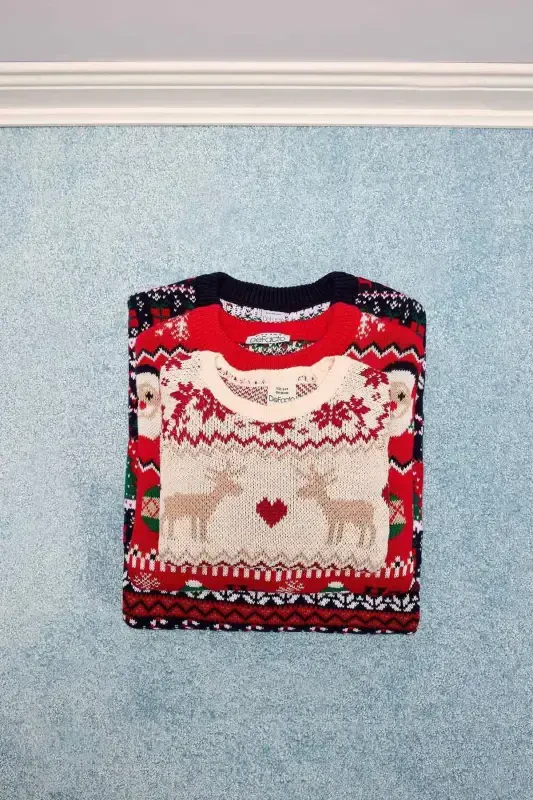 Baby Girl Bike Neck Patterned Sweater C8437a5bg744mc - 6