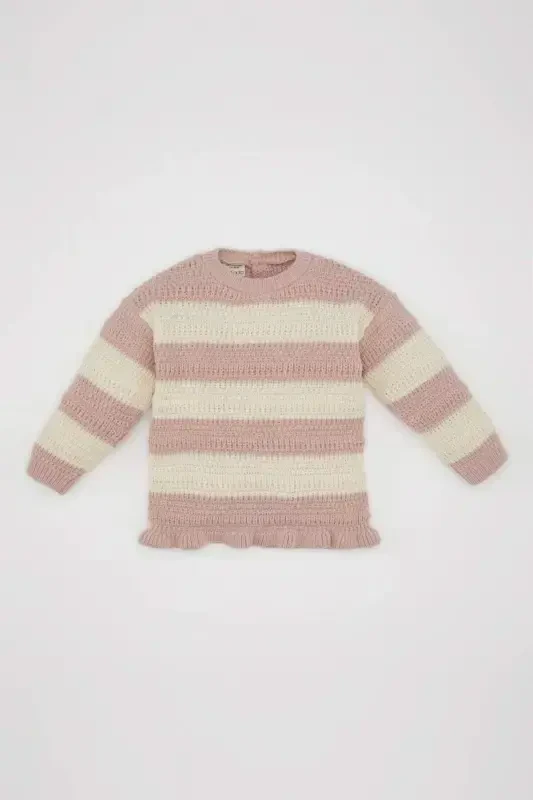 Baby Girl Bike Neck Striped Sweater C8088A524AU - 1