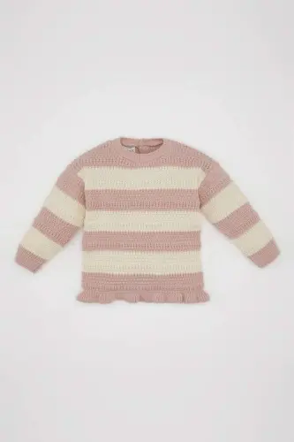Baby Girl Bike Neck Striped Sweater C8088A524AU 
