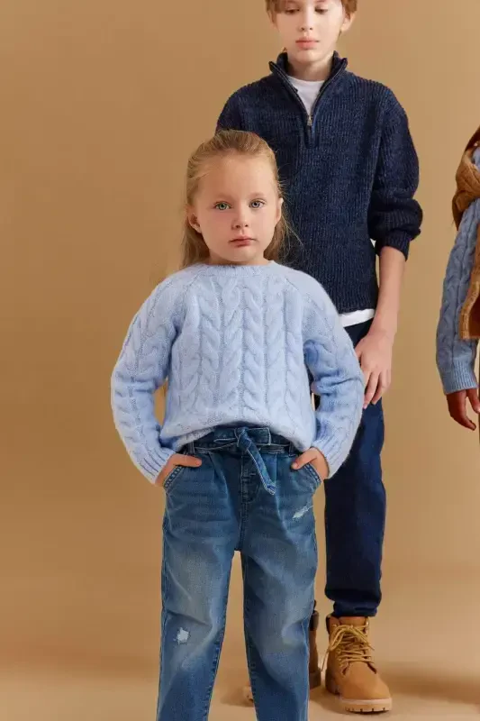 Baby Girl Bike Neck Sweater D0354A524AU - DEFACTO