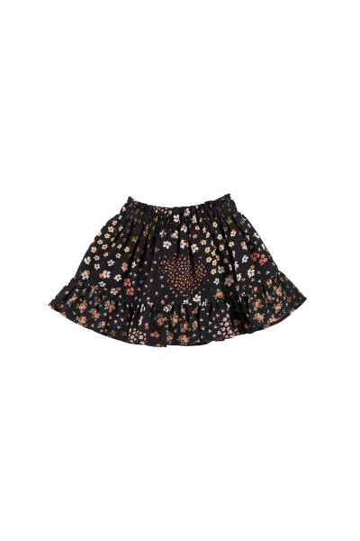 Baby Girl Black Patterned Skirt - 8