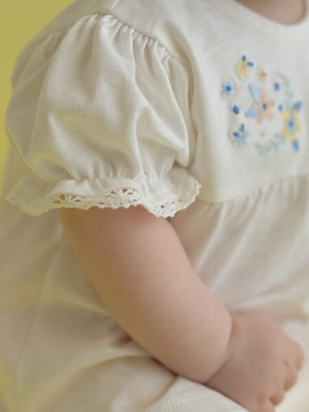 Baby Girl Blouse and Shorts 2-Piece Set with Bicycle Collar Embroidery - 27