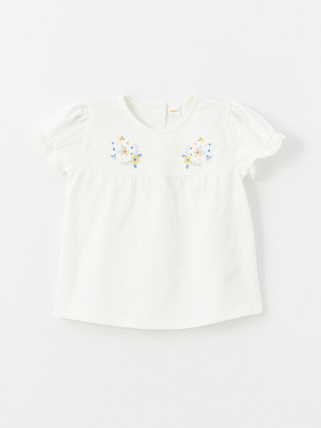 Baby Girl Blouse and Shorts 2-Piece Set with Bicycle Collar Embroidery - 29