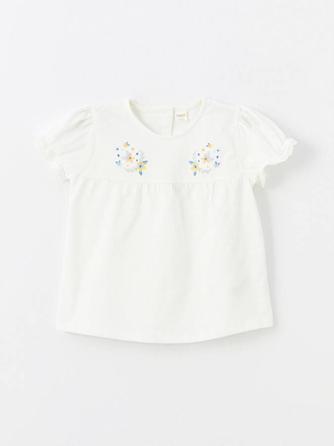 Baby Girl Blouse and Shorts 2-Piece Set with Bicycle Collar Embroidery - 29