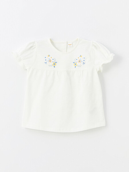 Baby Girl Blouse and Shorts 2-Piece Set with Bicycle Collar Embroidery - 12