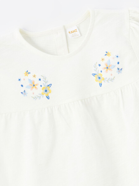 Baby Girl Blouse and Shorts 2-Piece Set with Bicycle Collar Embroidery - 13