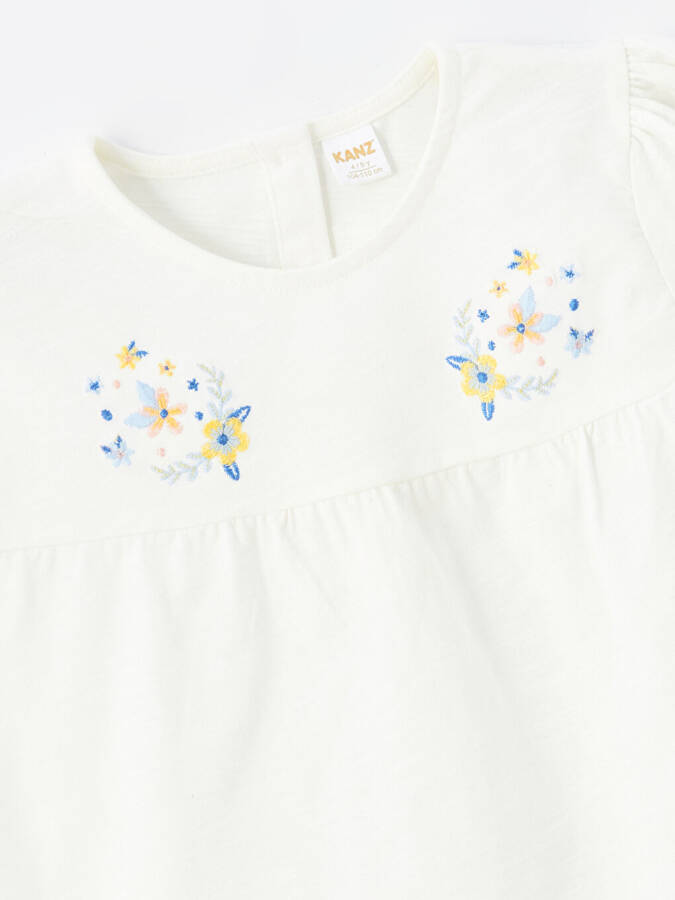 Baby Girl Blouse and Shorts 2-Piece Set with Bicycle Collar Embroidery - 13