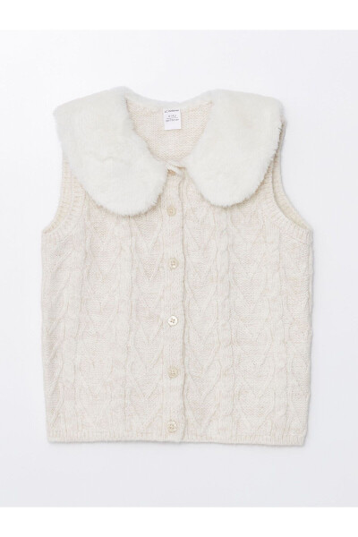 Baby Girl Cardigan with Collar Design - 3