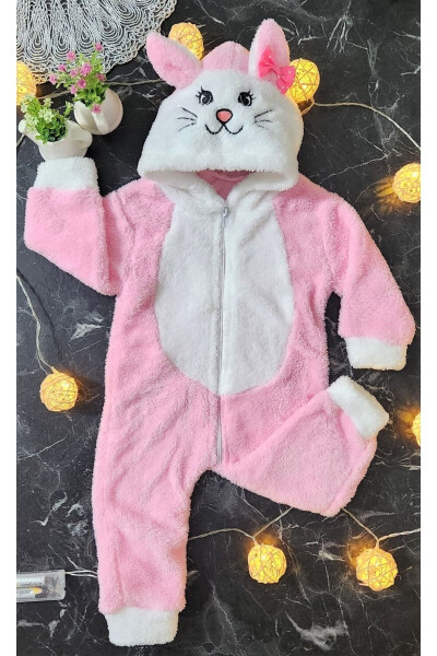 Baby Girl Cat Plush Jumpsuit - 1