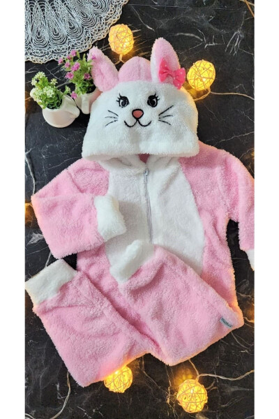 Baby Girl Cat Plush Jumpsuit - 3