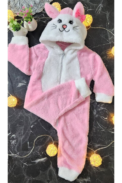 Baby Girl Cat Plush Jumpsuit - 4