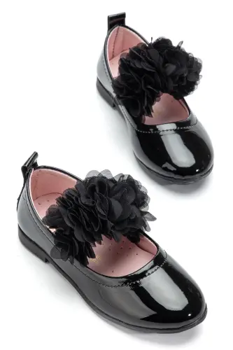 Baby Girl-Child Double Bow Mary Jane Shoes-Black 