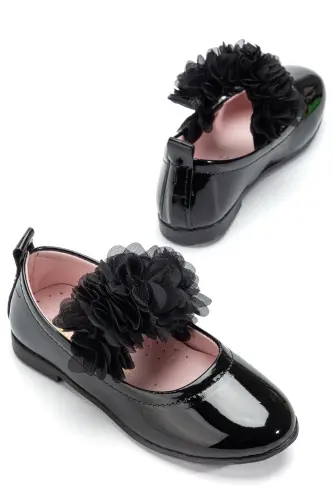 Baby Girl-Child Double Bow Mary Jane Shoes-Black - 3