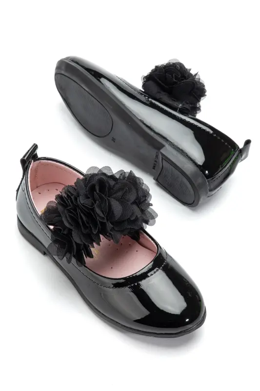Baby Girl-Child Double Bow Mary Jane Shoes-Black - 4