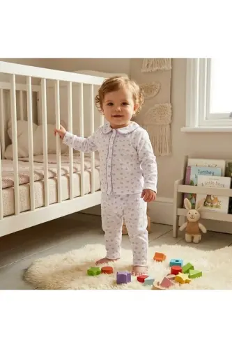 Baby Girl Children Cotton Lace Pajama Set Gift - Lila - BUUFUU (1)