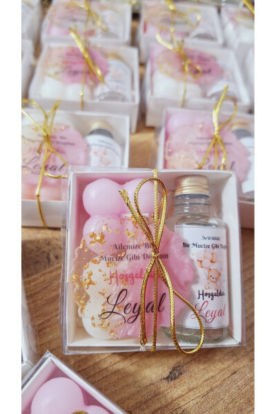 Baby Girl Cologne Candle Keychain Set Birthday Mevlid Babyshower Gift 25 Pieces - 8