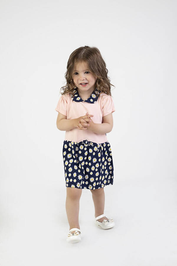 Baby Girl Daisy Pattern Collar Dress - 10