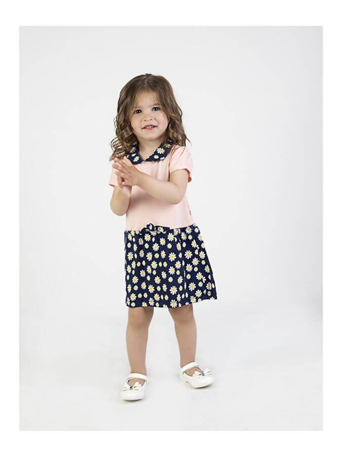 Baby Girl Daisy Pattern Collar Dress - 1