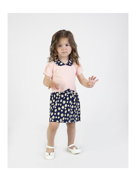 Baby Girl Daisy Pattern Collar Dress - 3