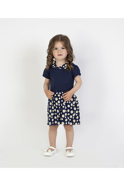 Baby Girl Daisy Print Collar Dress - 11